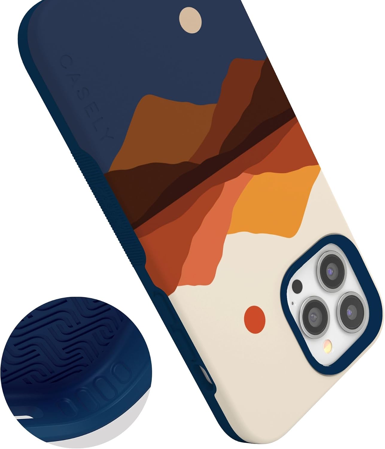 Casely iPhone 13 Pro Case | Opposites Attract | Day & Night Mountains | Bold Protective Design | Compatible with MagSafe