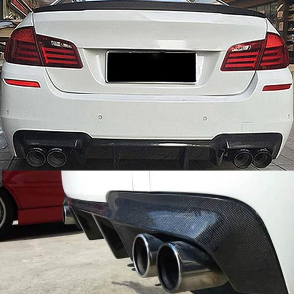Carbon Fiber Rear Bumper Lip for BMW 5 Series F10 M5 2012-2017 Sedan Rear Lower Lip Bumper Diffuser Quad Muffler Dual Outlet