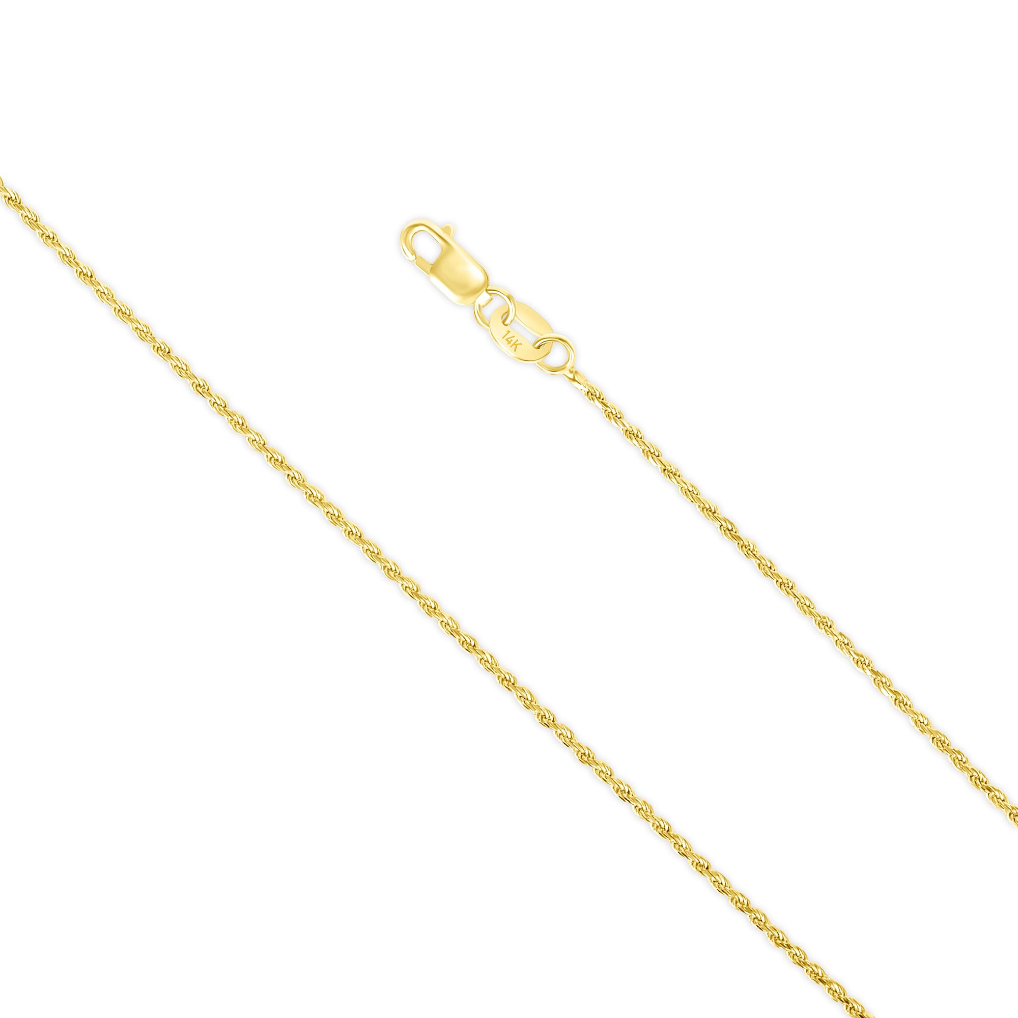 EVAYA 14K Solid Gold Rope Chain
