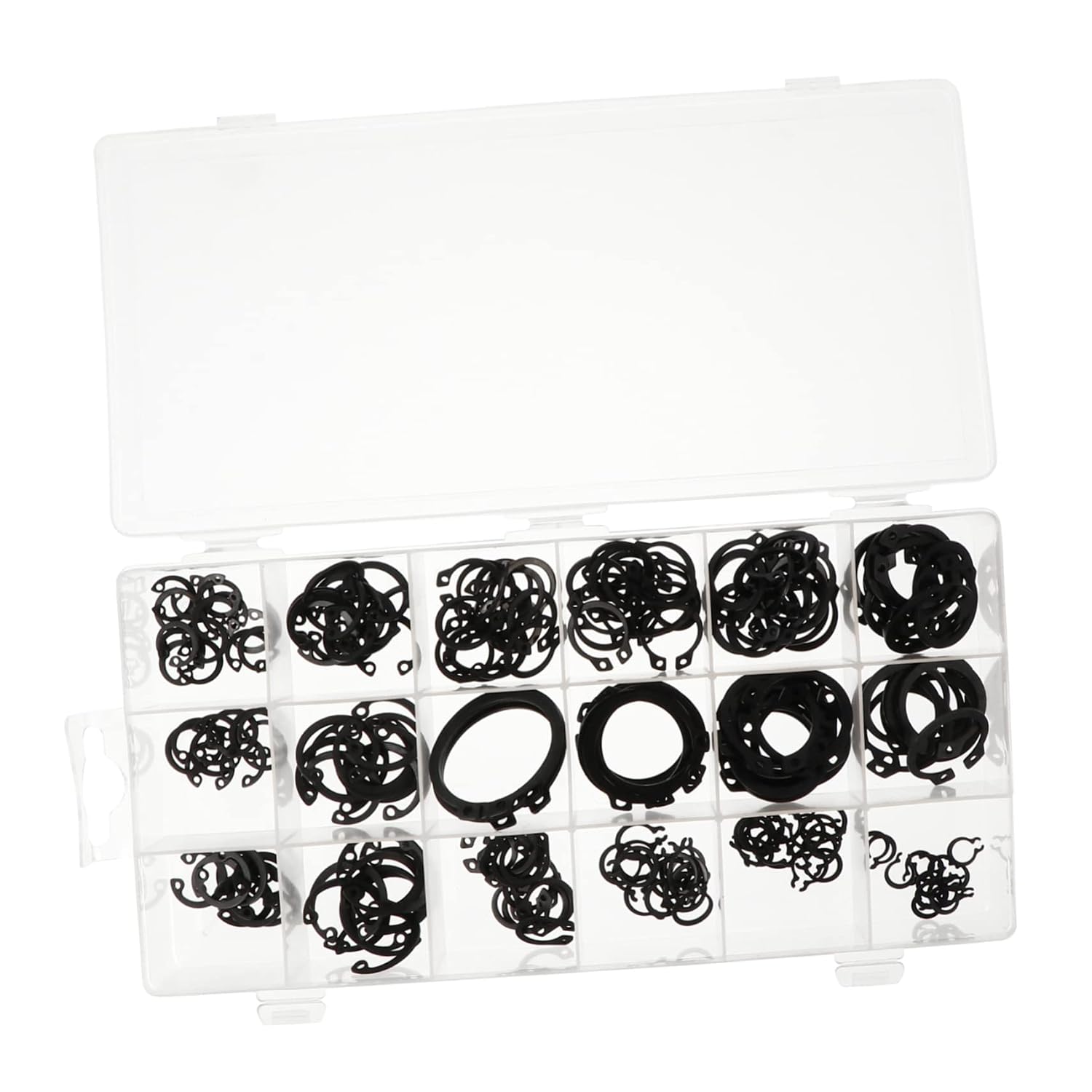 225pcs Carbon Steel Snap Ring Assortment Kit for Bearings