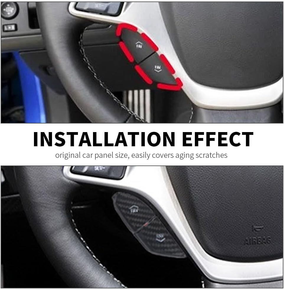 Real Dry Carbon Fiber Direct Manufacturer for 2014-2019 Chevrolet Corvette C7 Car Interior Decorative Accessories Volume Button Trim Cover 4 PCS (Black Carbon)