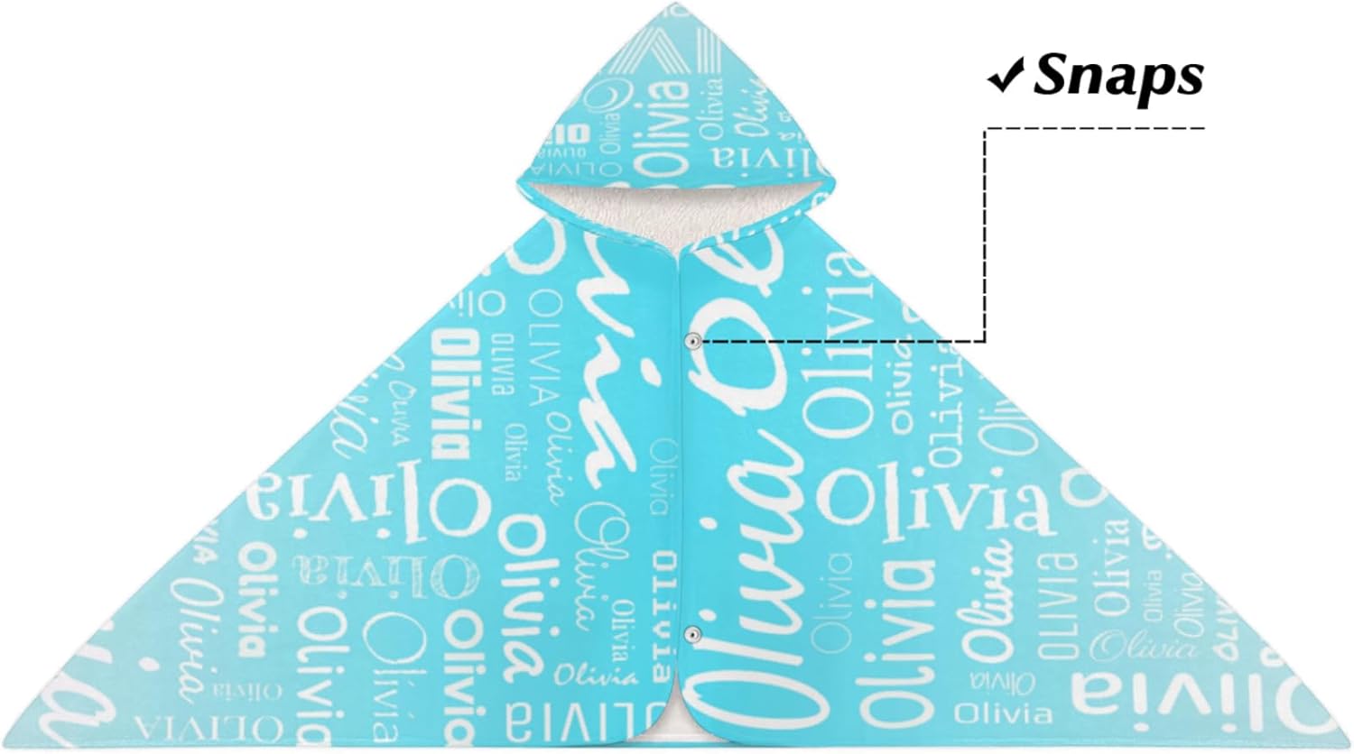 Custom Kids Hooded Beach Towel for Boys Girls, Personalized Children's Hooded Bath Towel for Ages 3-10, Turquoise Gradient