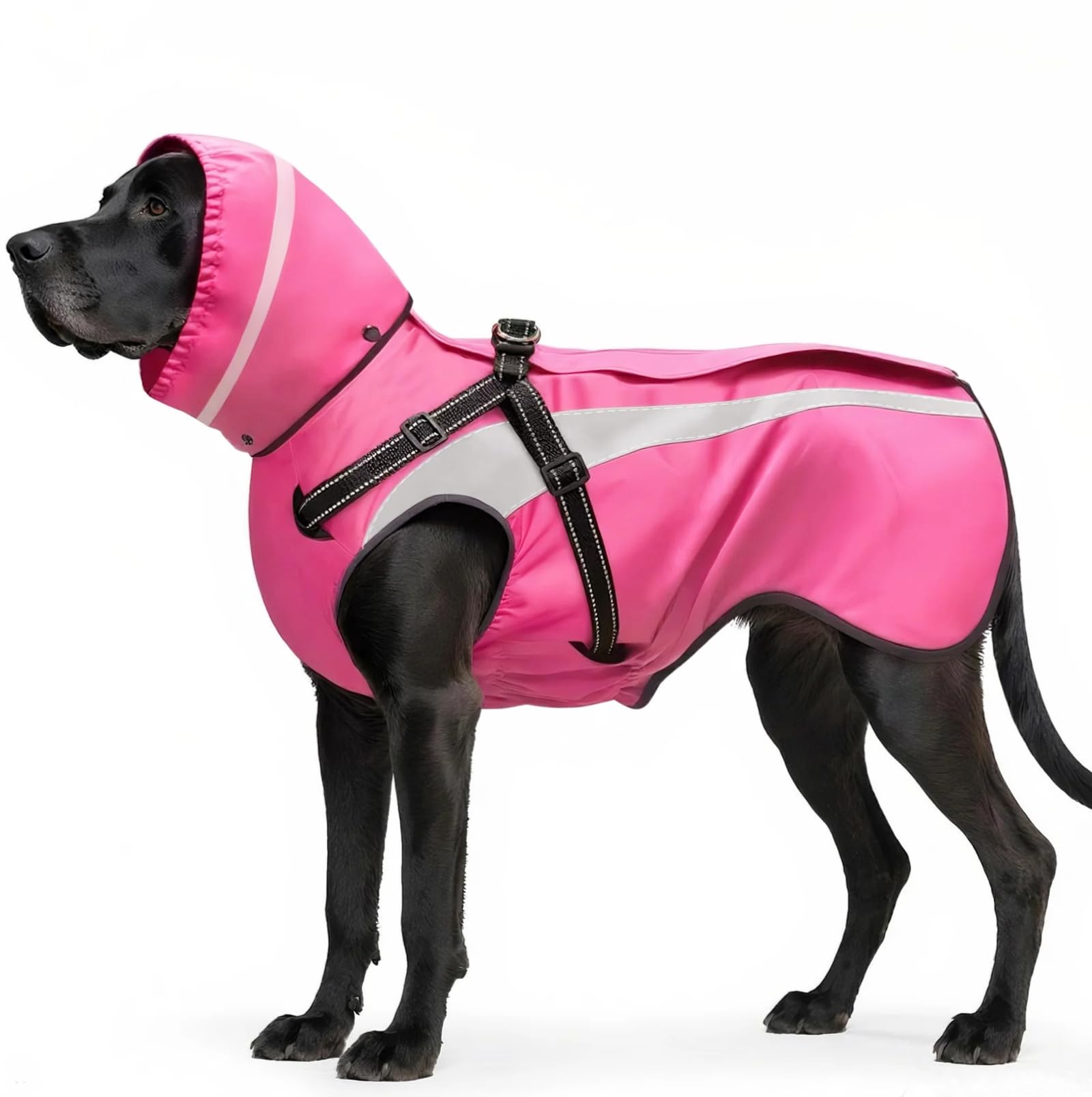 Oslueidy Dog Raincoat Waterproof Raincoats for Dog Reflective Dogs Rain Jackets with Hood Hoodie Pet Rain Poncho Coat for Small Medium Large Dogs Puppies S-XXL (Pink, S) — image 1