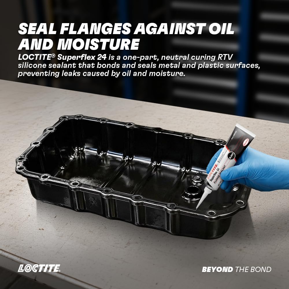 LOCTITE Superflex 24 RTV Silicone Adhesive Sealant 85g (Pack of 2)| Black | Neutral Curing | Non-Sagging | Oil Resistant | Gasket Dressing & Replacement | Industrial & Automotive Sealing