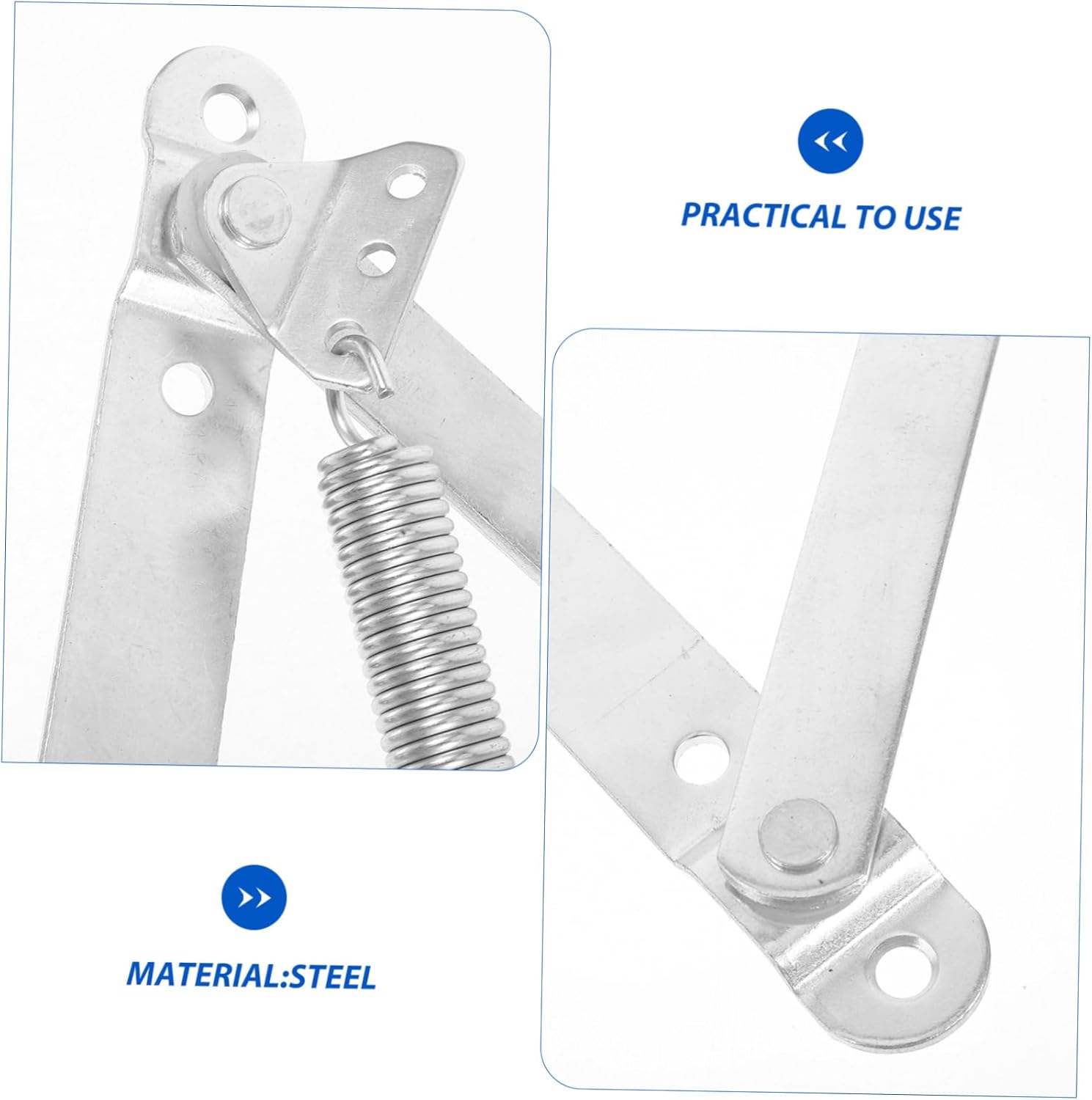 2pcs Heavy-Duty Triangular Metal Spring Hinges for Sofa Bed Base Folding Storage Support Bracket Locking Mechanism for Chaise Lounge and Coffee Table