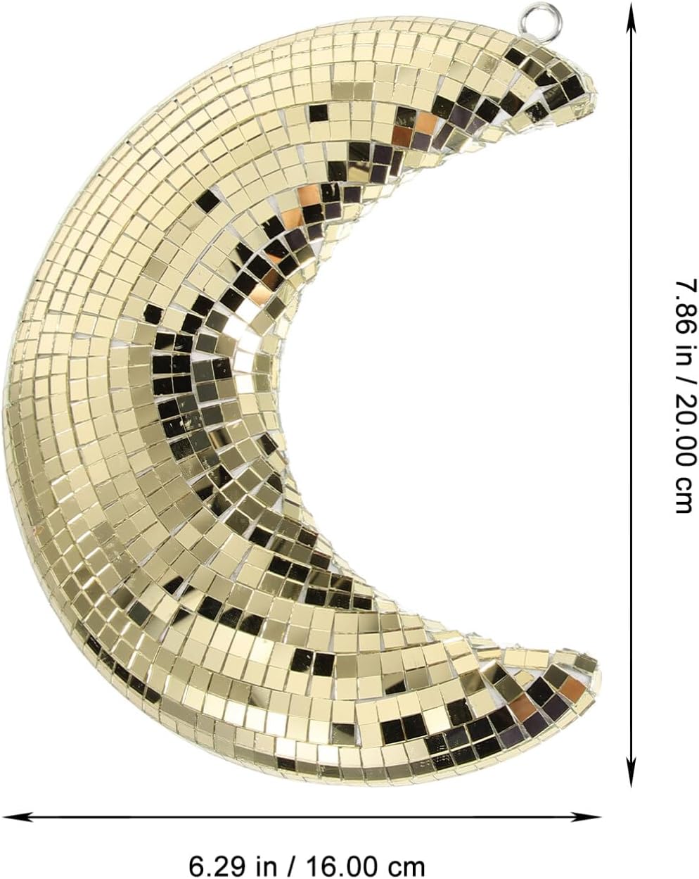 DOITOOL Hanging Moon Disco Ball Decoration 20-Inch Reflective Gold Mirror Pendant Party Decor for Weddings Dances and Holiday Celebrations