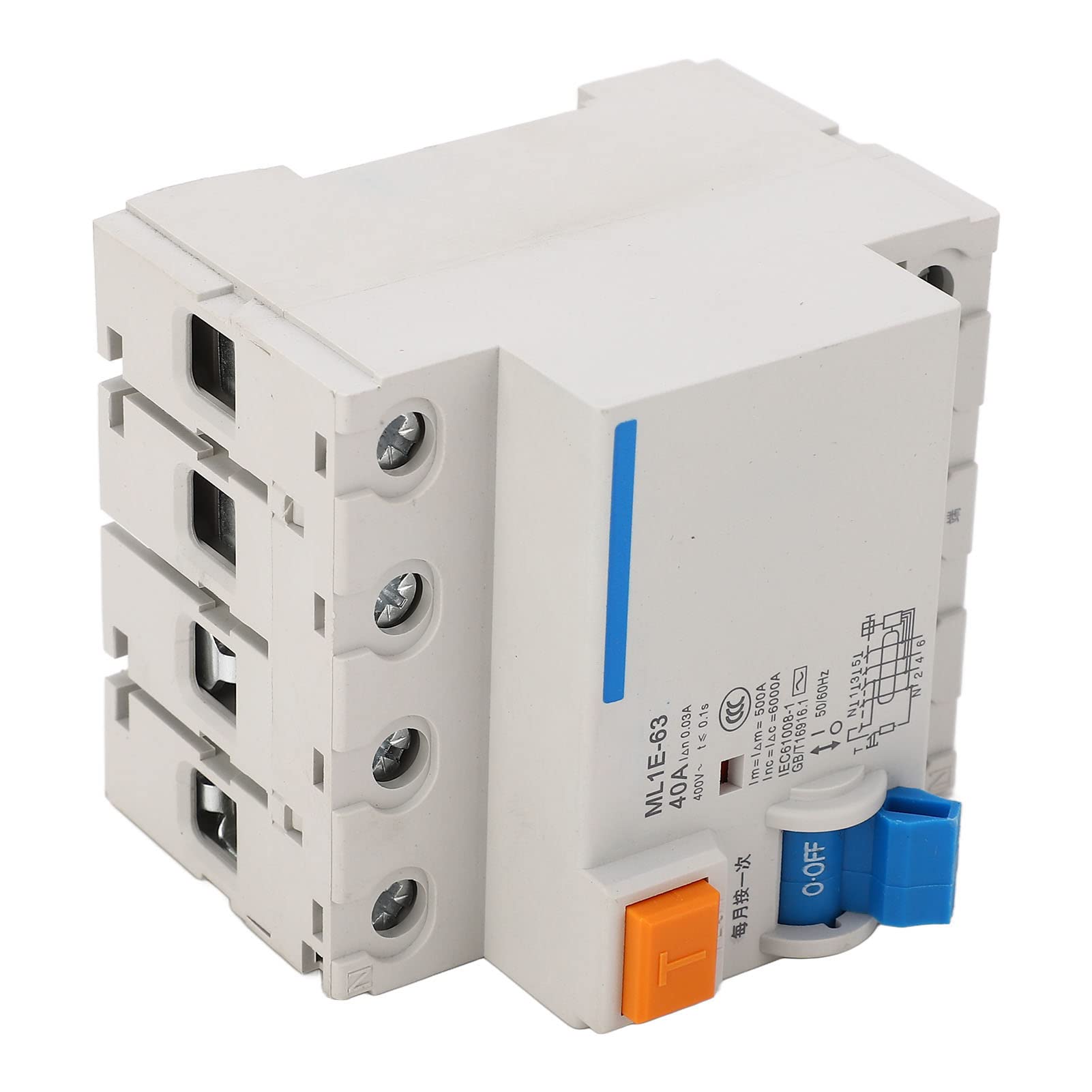 Current Circuit Breaker, 400V Current Circuit Breaker, 3P 40A Leakage Circuit Breaker Flame Retardant Humanized Miniature, Miniature Circuit Breakers