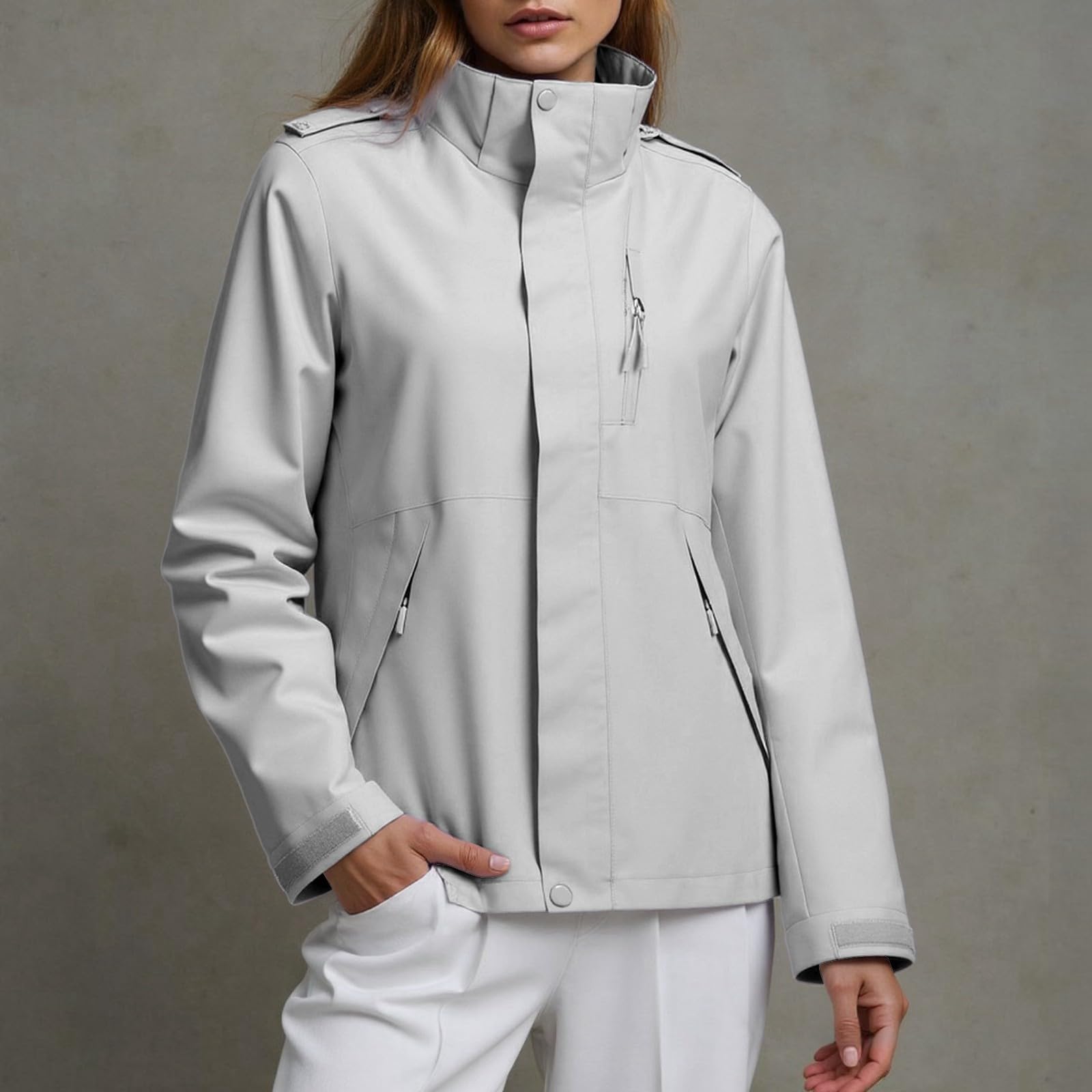 Genérico Impermeable Mujer-Chaqueta Unisex Cortavientos Para Exteriores Elegante Y VersáTil Para Parejas