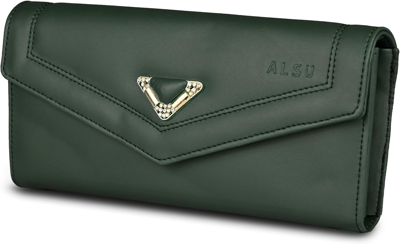 ALSU Women's Hand Wallet Purse Clutch | Phone Pocket | Coin Pocket | 4 Card Slots (Green)
