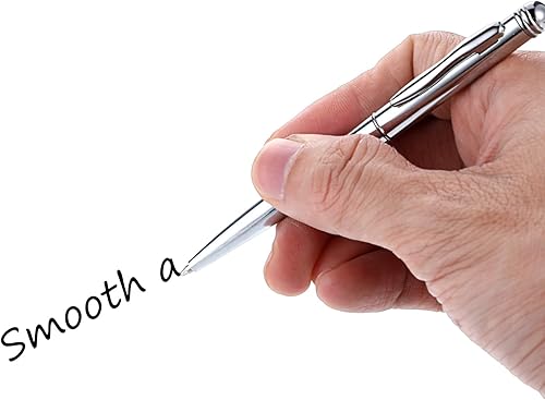 Miniatura 5 de Paquete de 7 mini bolígrafos pequeños con 5 recambios de 4 pulgadas, bolígrafos de bolsillo giratorios de 4 pulgadas, cartera corta de metal,