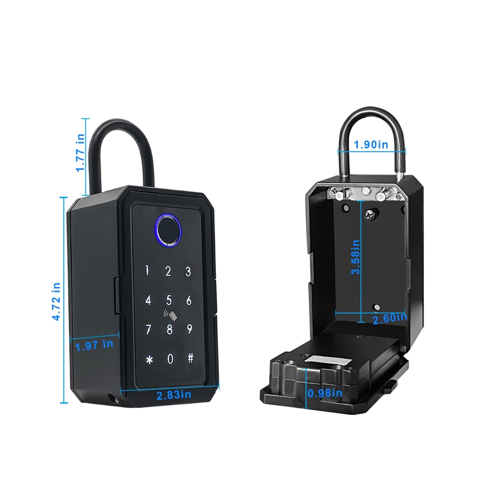 Cassaforte per Chiavi Tuya Smart Key Box Impronta Digitale Custodia sicura Blocco Chiave Cassetta di Sicurezza Digitale Codice Combinato Carta IC Sblocco Porta Noleggio(1 Key Box 1 Gateway)