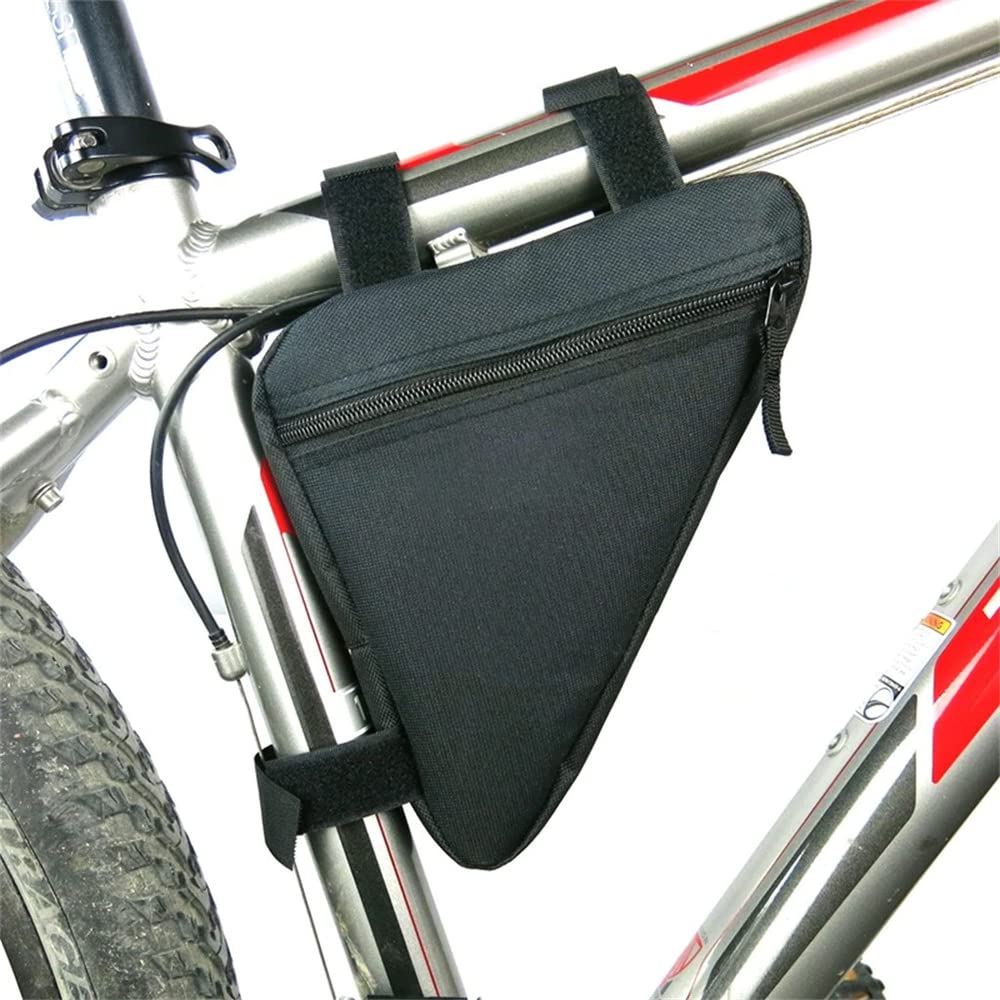 Retoo Trójkątna torba rowerowa 2l torba na ramę trójkątna rowerowa idealna na zamek rowerowy narzędzia torba na ramę rowerową rower wyścigowy MTB czarna 20 x 18,5 x 4 cm