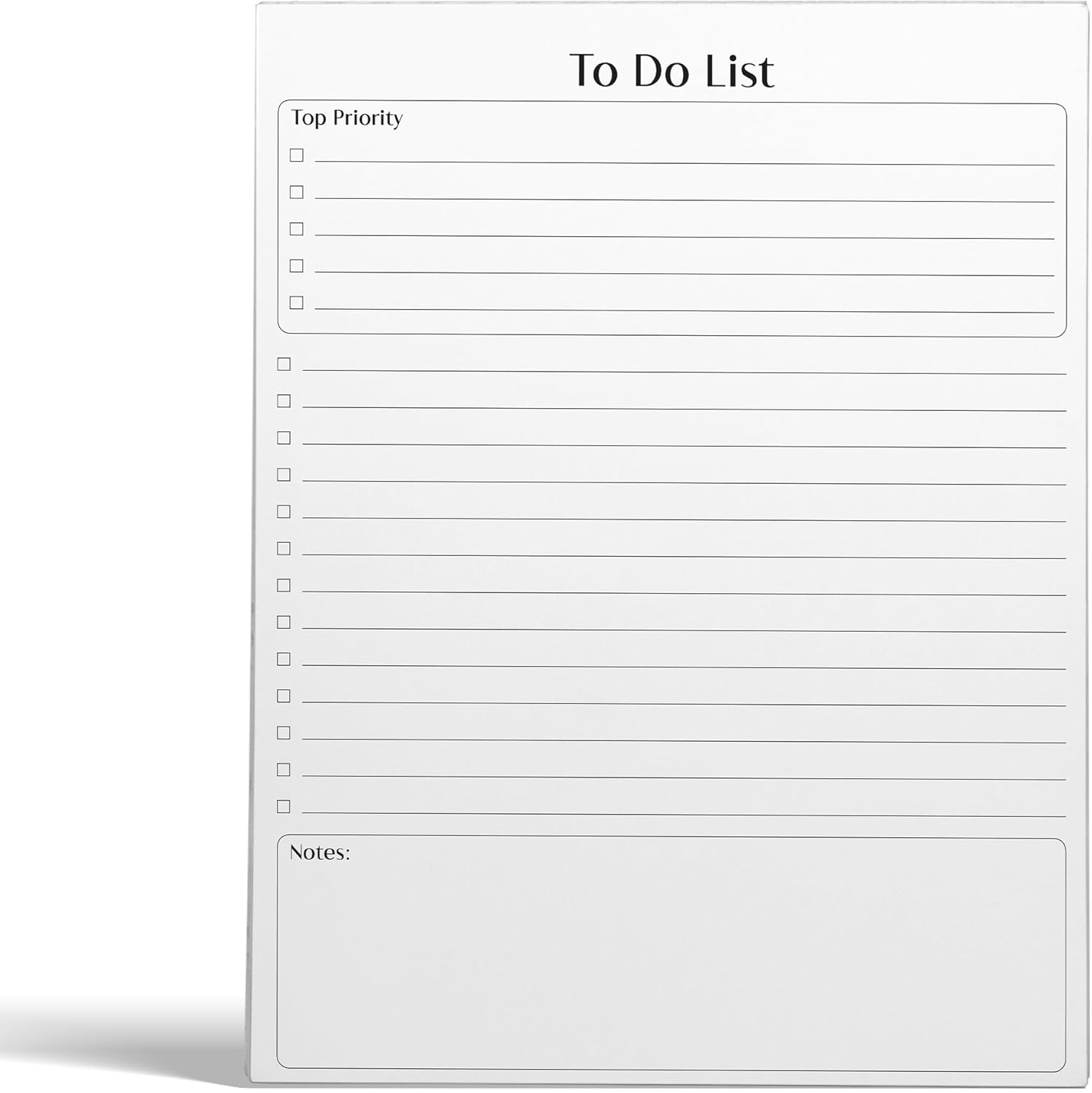 Better Office Products To Do List Notepad, 8.5″ x 11″, Planning Note Pad, 50 Sheets, Daily Agenda Productivity Checklist Organizer, (1 Pack)