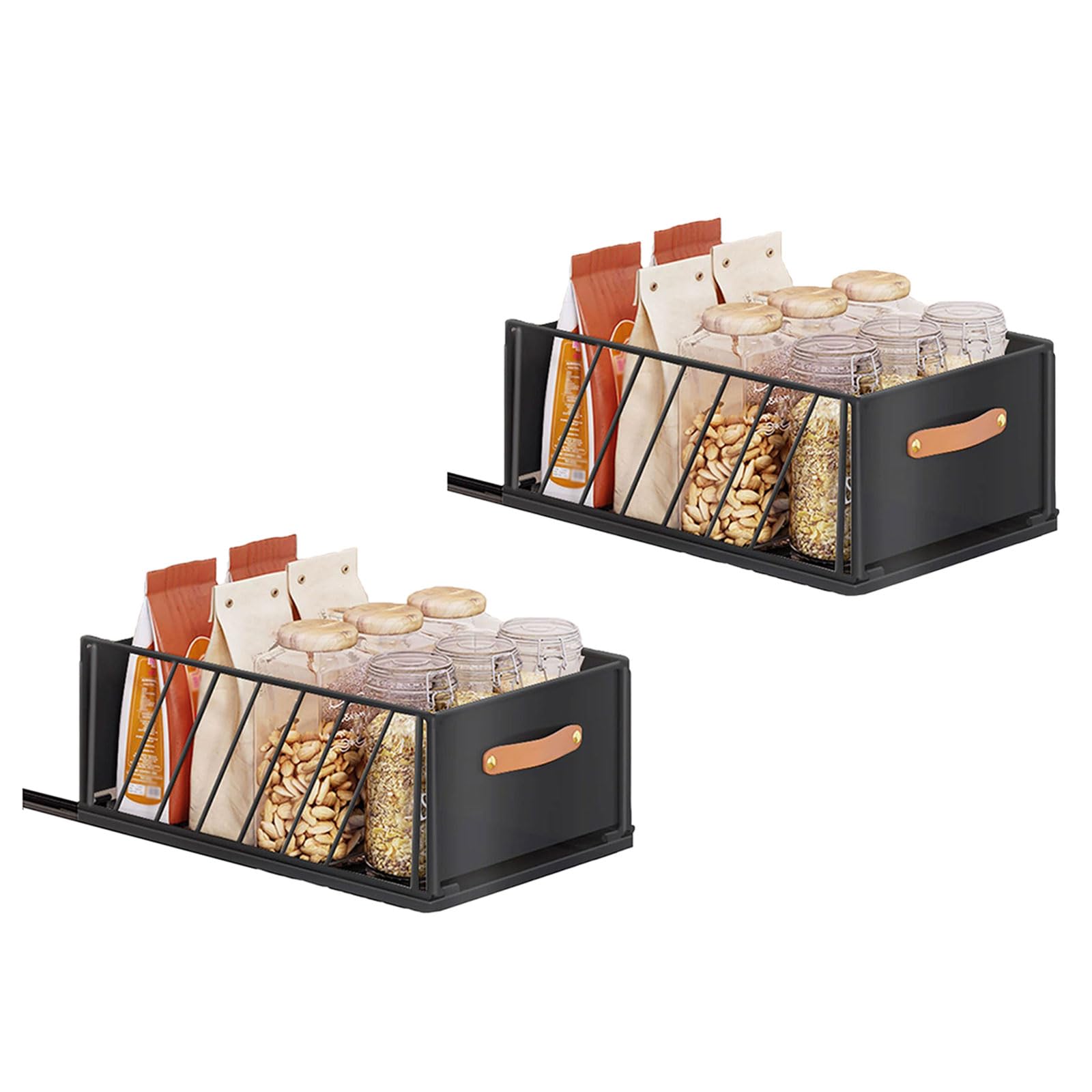Organizador extraíble para despensa y armarios, cajones deslizantes para cocina, 2 uds
