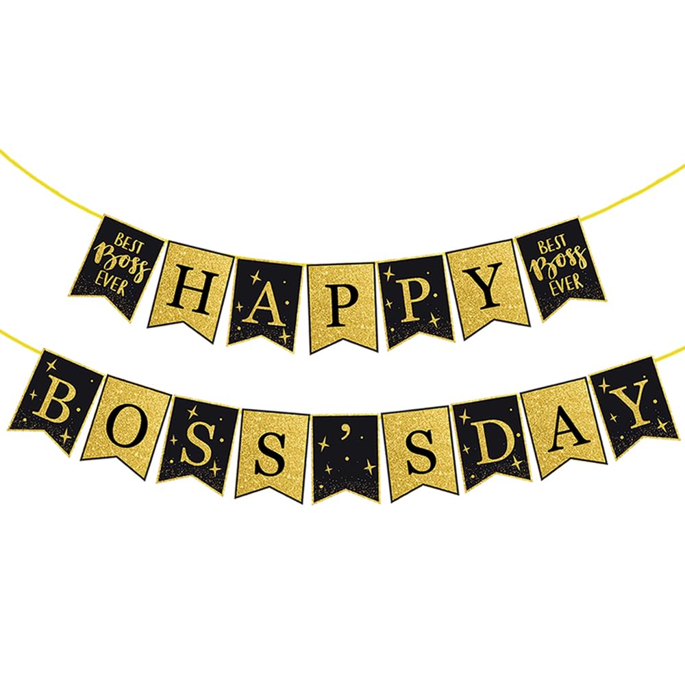 Gold boss day decorations for office happy boss day banner happy boss day decorations Best boss ever Decorations Boss Day Party Decorations