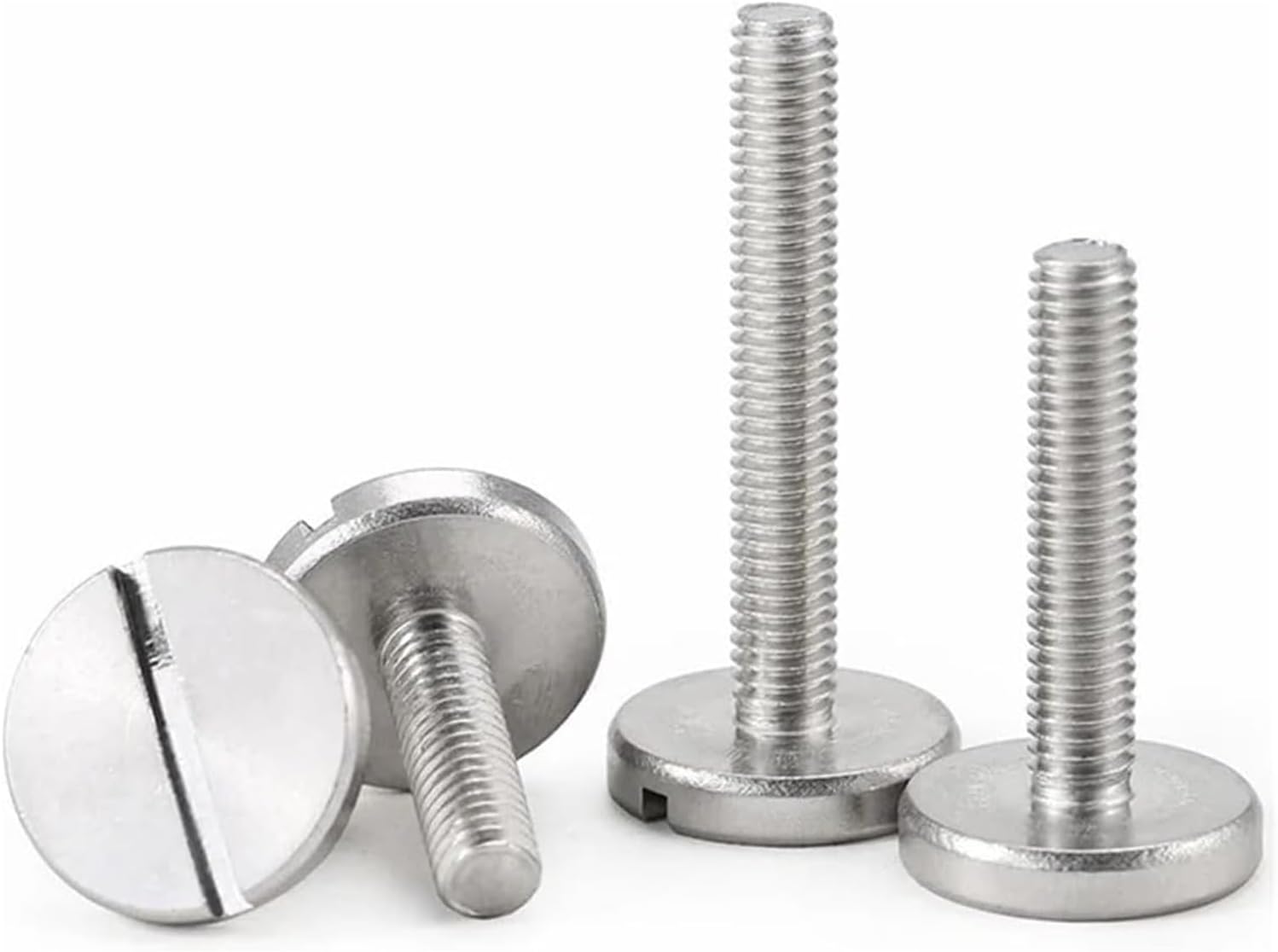 Screw Rivets Square nuts bolts, Round Head Bolts1-5pcs M2.5 M2 M3 M4 M5 M6 304 Stainless Steel One-Word Slot Extra Large Flat Head Slotted Screw Flat Round Head Bolt