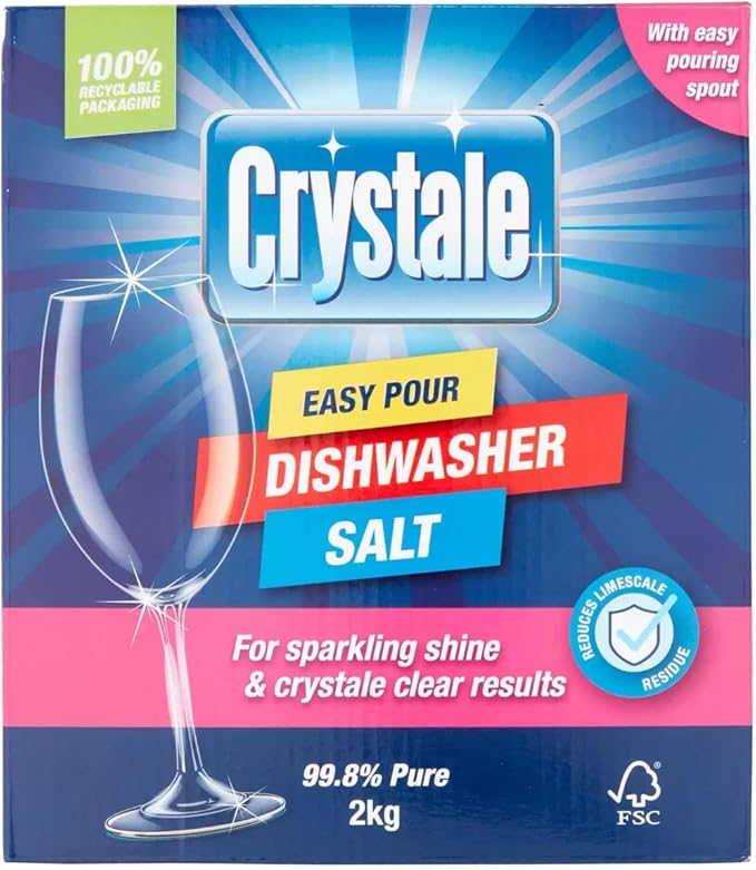 Crystale 2kg Dishwasher Salt for Dishwashers and Water Softeners, High