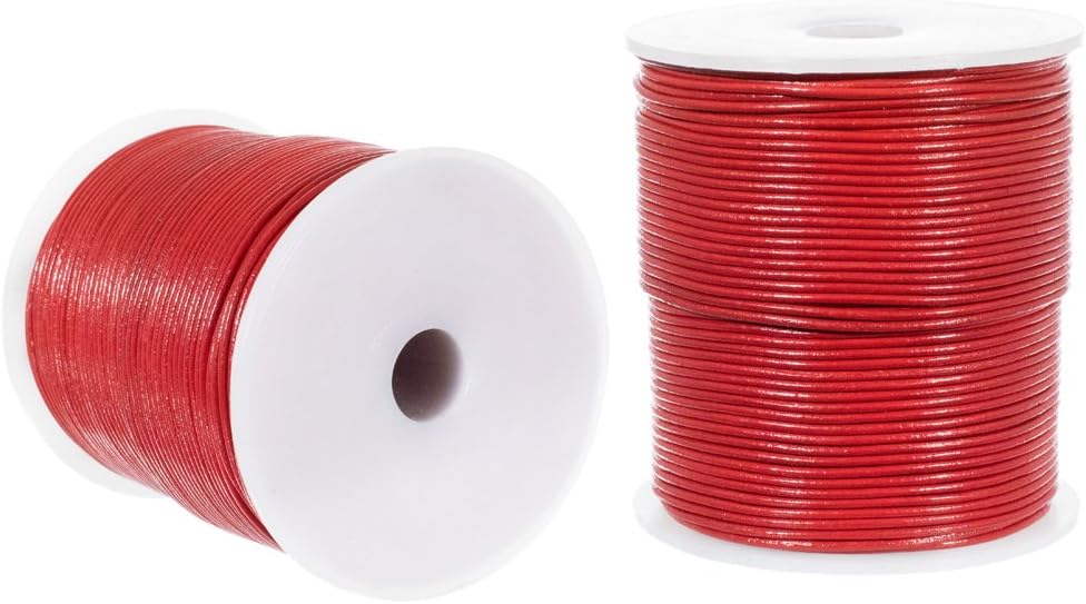 Craft County 1.5mm ラウンドレザーコード &ndash; 5、10、25、50ヤードまたは328フィート &ndash; 様々な色 25