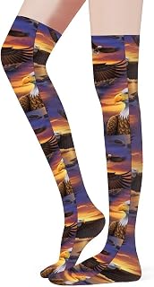 Girls Knee High Funny Socks Colorful Novelty Gifts For Party Christmas Decor