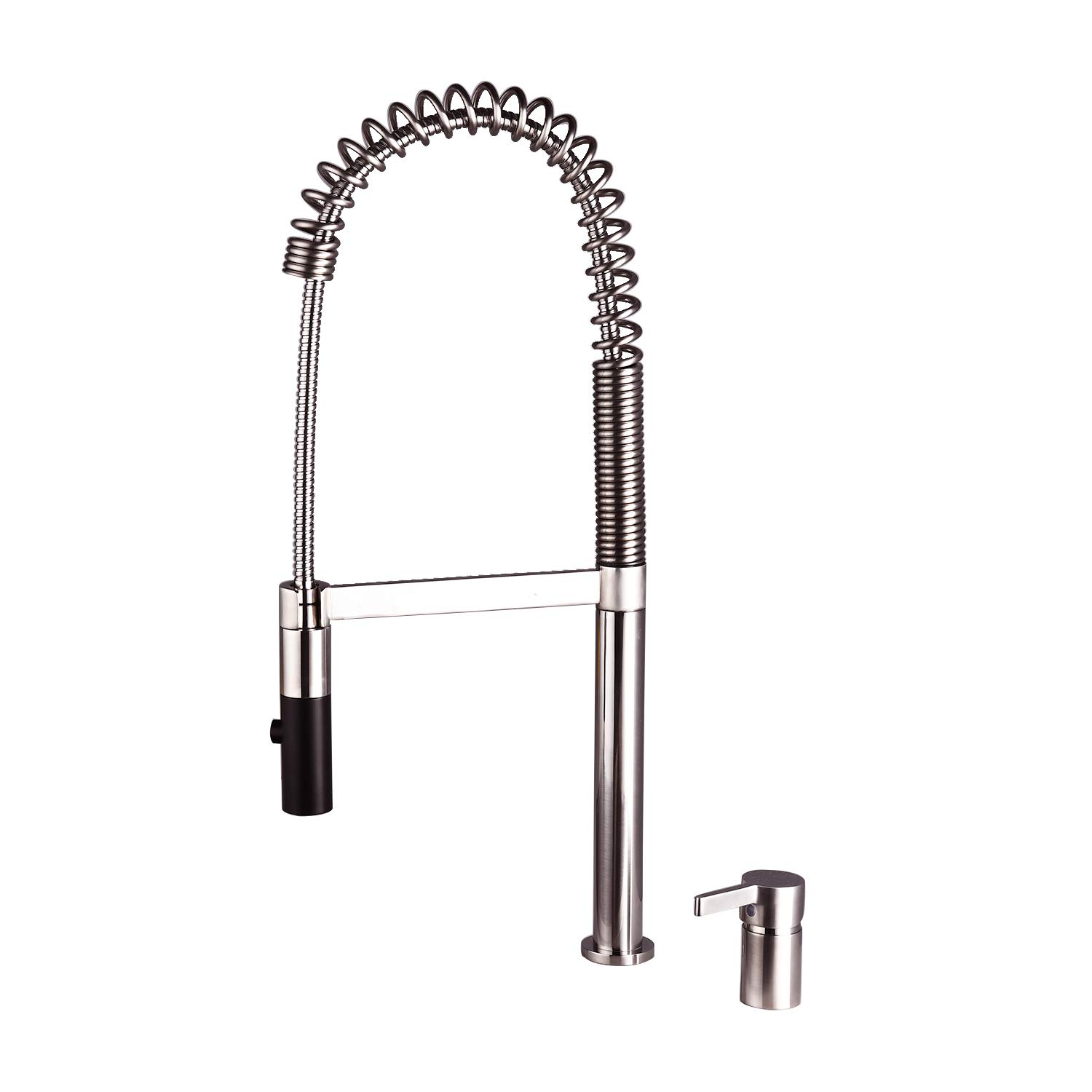 Robinet de cuisine commercial en nickel brossé au design durable et épuré