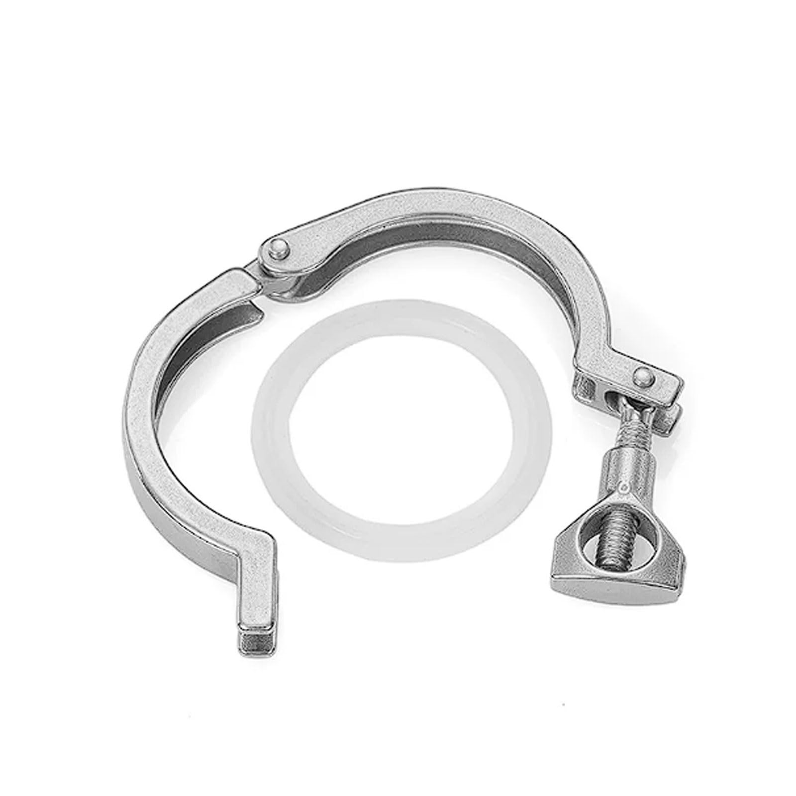 2 juegos de abrazaderas conexión rápida sanitarias acero inoxidable 304 con juntas silicona para tuberías φ38-108mm(Φ108 Chuck 119)