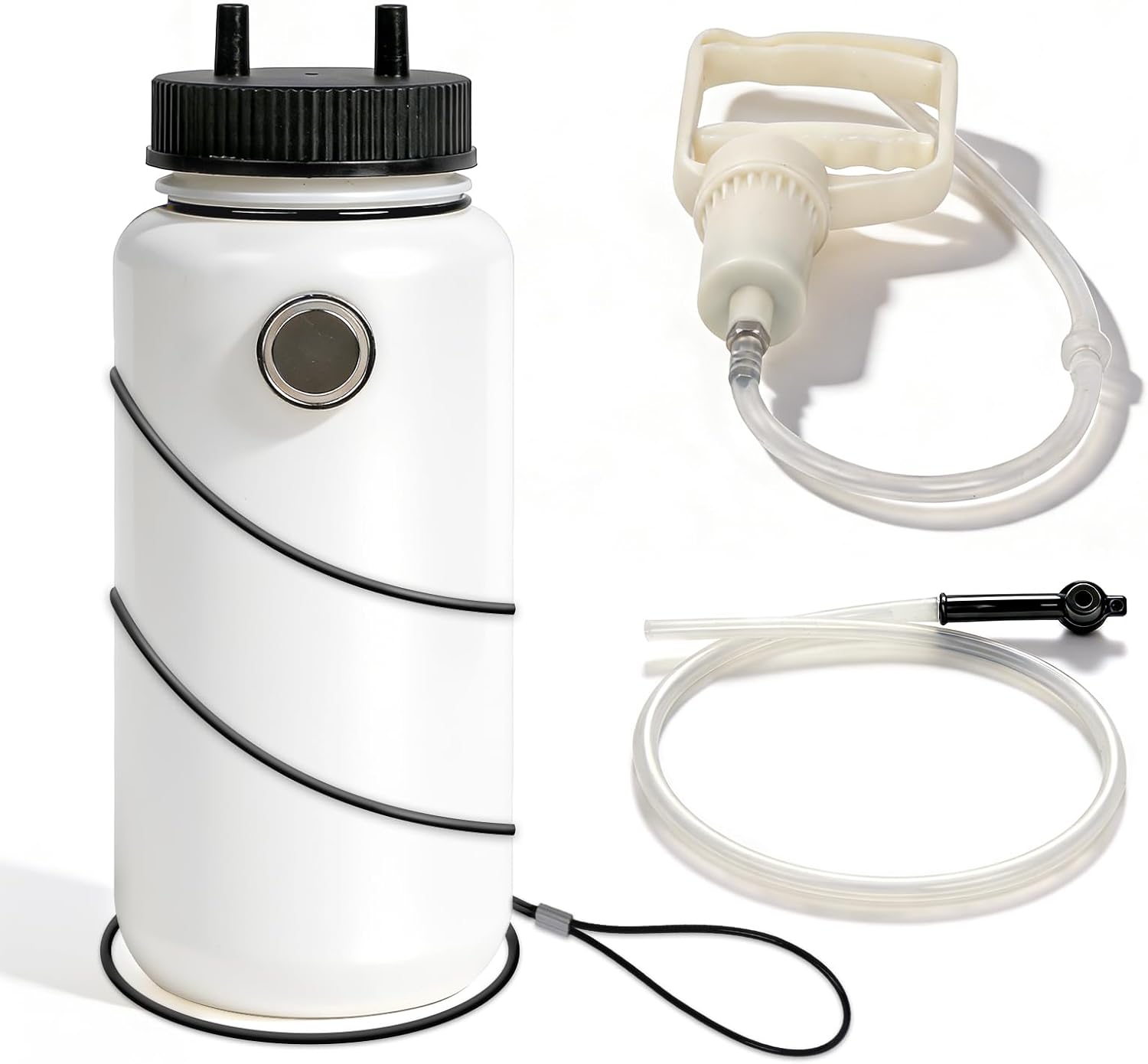 MR CARTOOL 1L Universal One-Person Brake Bleeder Kit with Magnet Mount & 66cm Hose for Motorcycle ATV Car