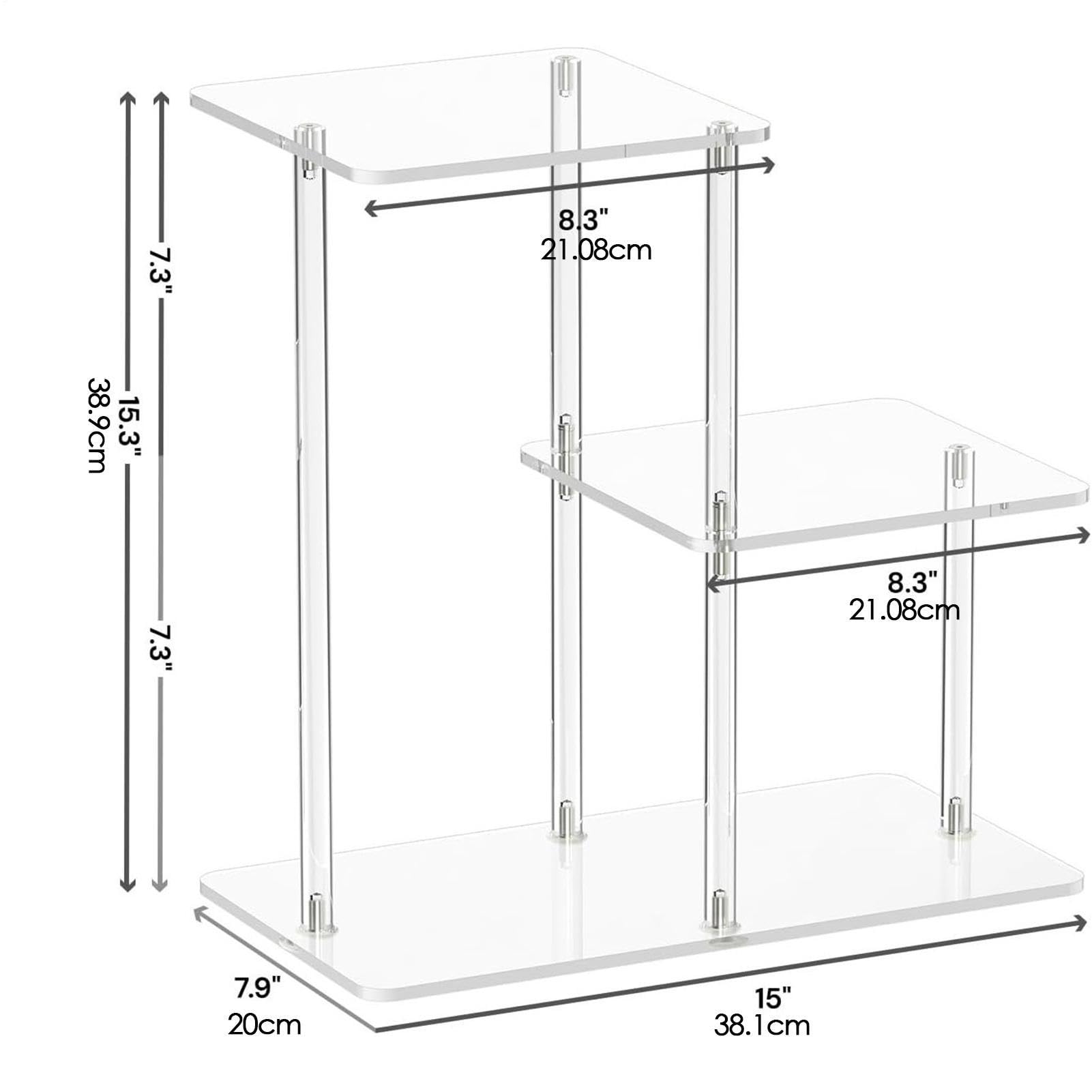 Acryl-Nachttisch Transparente Möbel, Wohndeko, Raumdeko- | 3-Stöckiger Klarer Beistelltisch Und Nachttisch Für Wohnzimmer, Schlafzimmer, Badezimmer, Büro, Eingang,