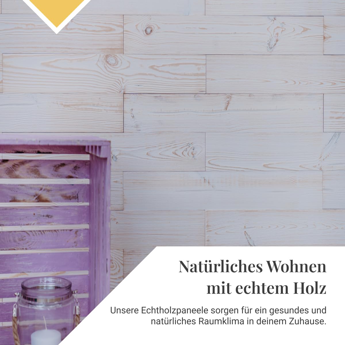 Echtholz Wandpaneele weiß | Selbstklebende Holzpaneele | Helle Wandverkleidung für Küche, Garderobe & Wohnzimmer | Design „White“ – 78 × 10 × 0,5 cm