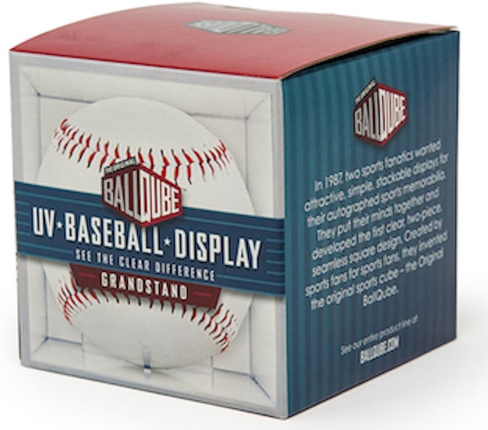 THE ORIGINAL BALLQUBE UV Grandstand Baseball Display : Baseball Holder Display : Sports & Outdoors