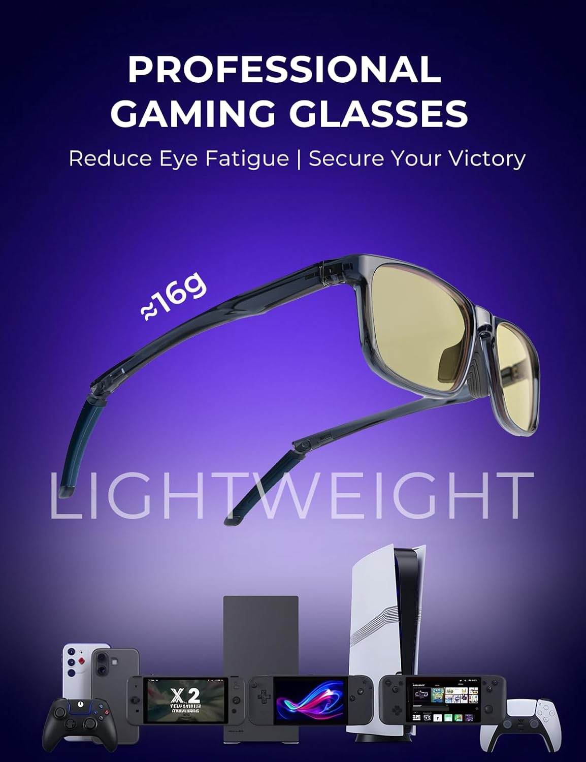 Blue Light Blocking Computer Screen Glasses | Gaming Glasses | Anti Eye Strain Protection for Men and Women