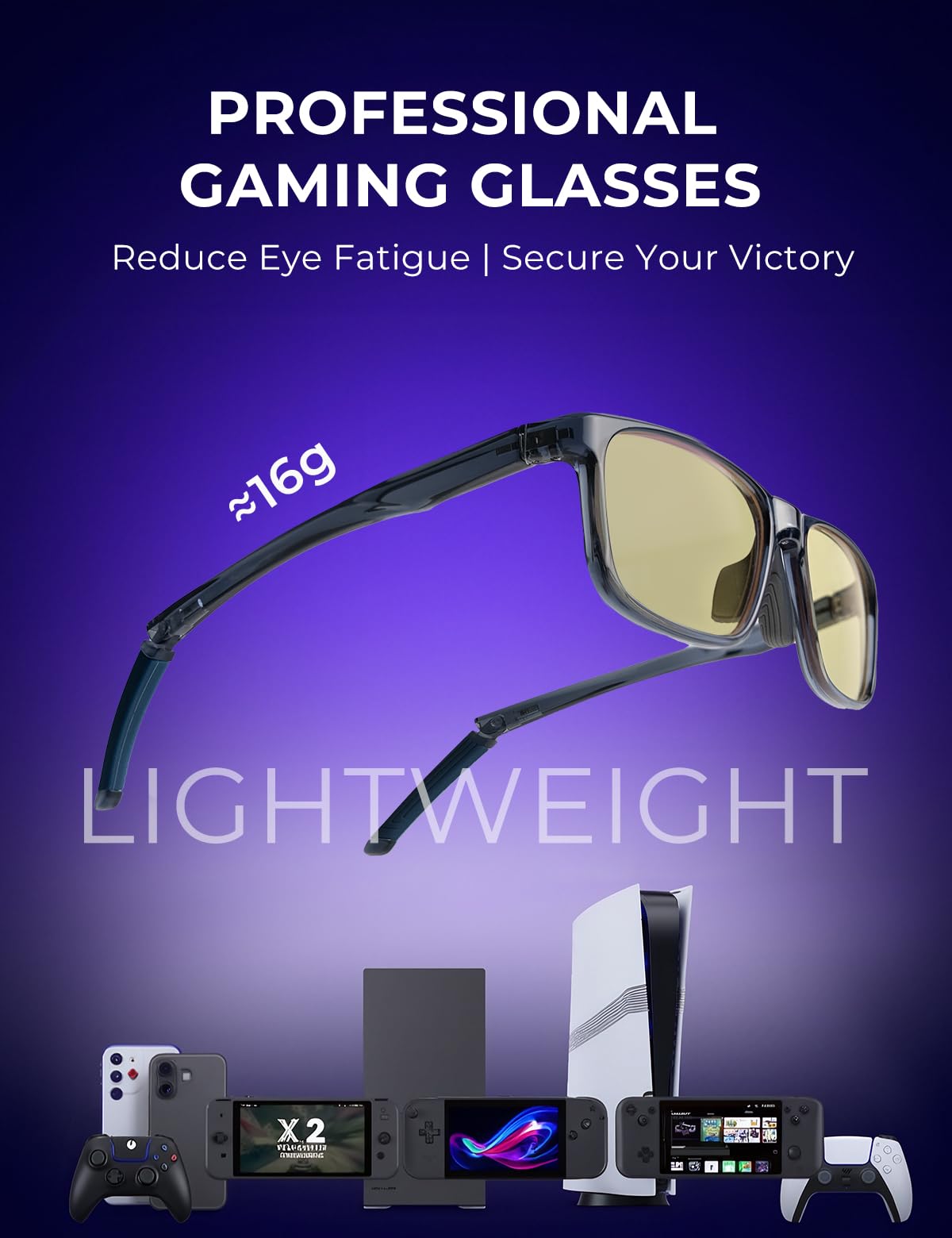 ZanyLen Gafas de juegos | Gafas de pantalla de ordenador con bloqueo de luz azul | Protección antifatiga ocular para hombres y mujeres