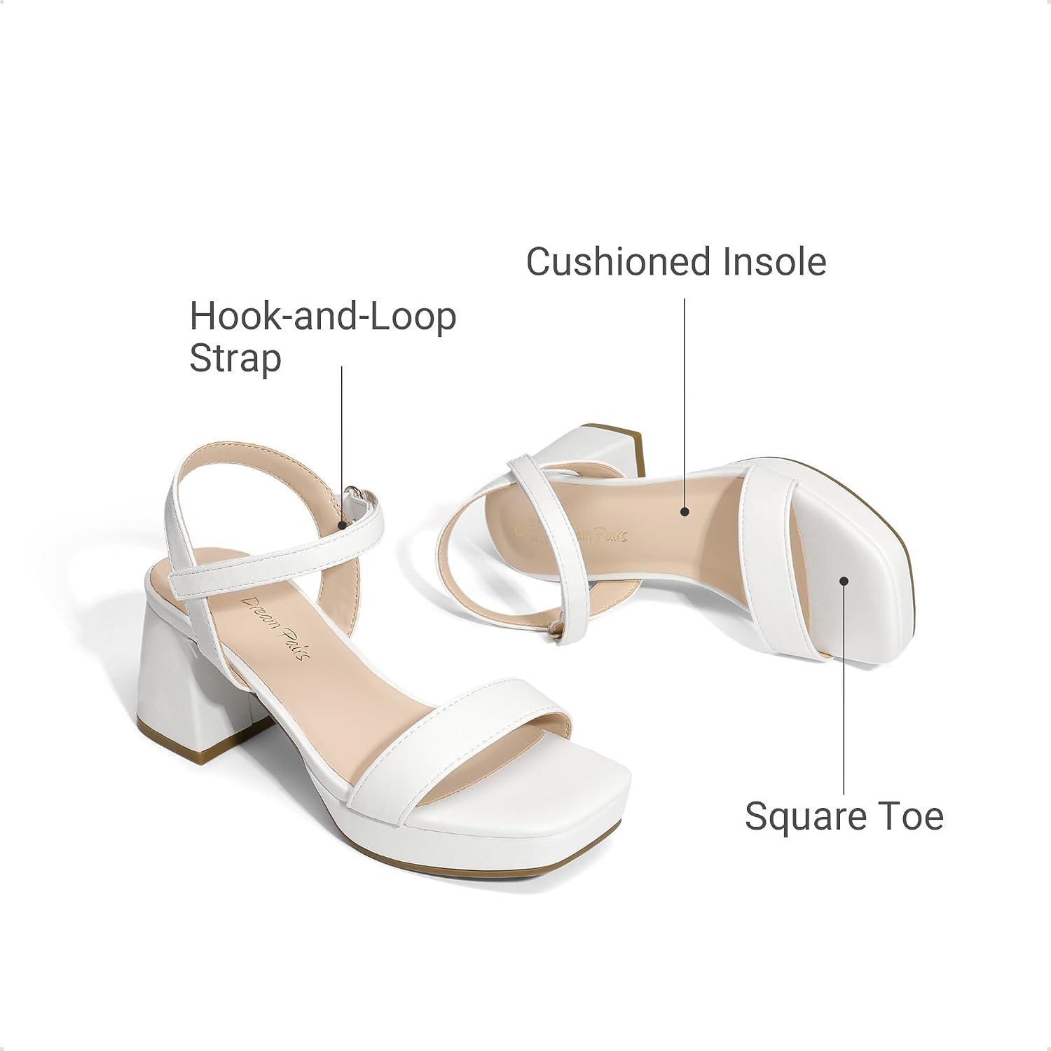 DREAM PAIRS Girls Sandals Open Toe Low Block Chunky Heels Sandals Party Dress Pumps Shoes for Little Big Kid