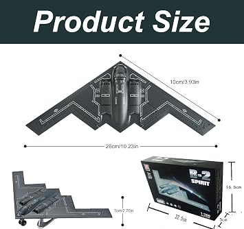 1/200 Scale B-2 Spirit Military Aircraft Quick Build Model, Black