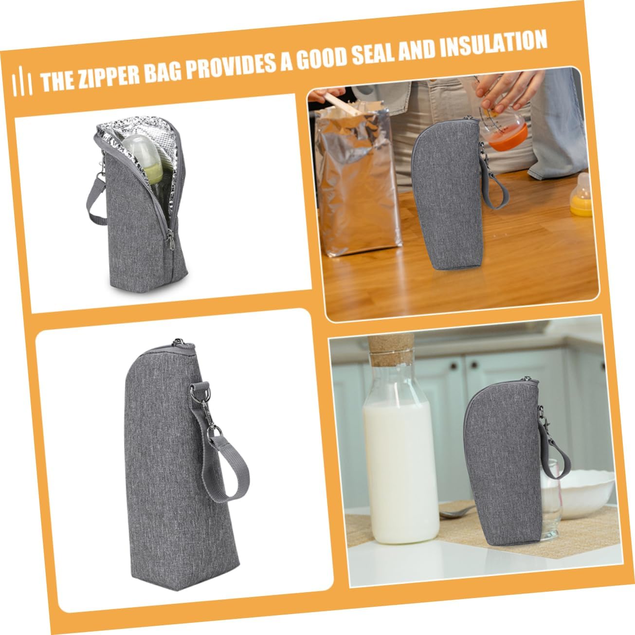 3pcs Insulated Baby Bottle Bag Set for Moms Portable Thermal Sleeve for Milk Feeding Bottles Baby Food Travel Cooler Pouch for Daycare On-the-Go