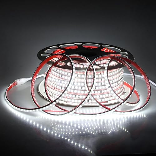 Aclorol Tira de luces LED para exteriores de 147.6 ft, impermeable, 150 pies, CA, 110 V-130 V, flexible, luces LED para exteriores, color blanco
