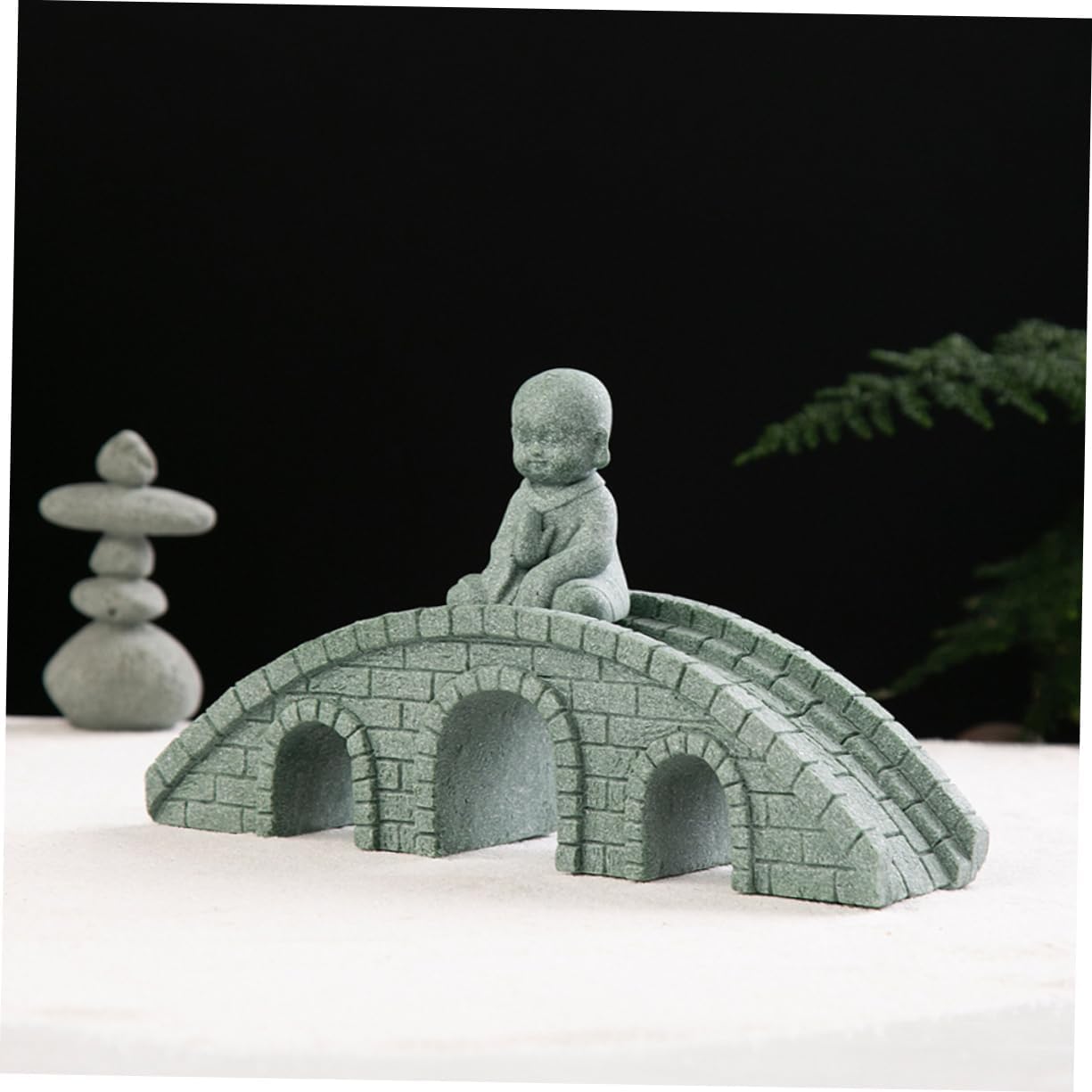 Outanaya Miniature Bridge Model Bridge Statue Zen Style Sculpture Garden Decor Bonsai Adorn