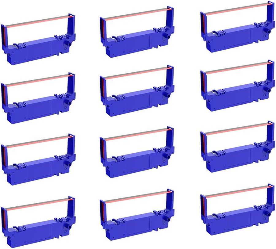 Bigger 12-Pack Compatible SP700 3157BR 30980721 Printer Ribbon B/R Replacement for Star SP-700BR, RC-700BR, SP-712, SP-712R, SP-742, SP-742R Ink Ribbon (Black and Red)