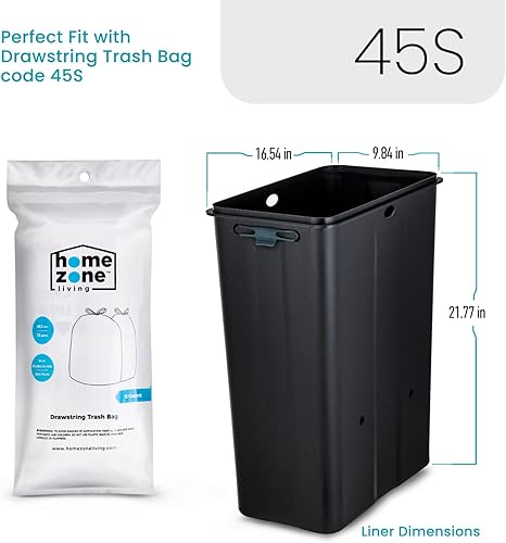 Miniatura 8 de Home Zone Living Bote de basura de cocina de 12 galones diseño de acero inoxidable de cuerpo delgado capacidad de 45 litros plateado