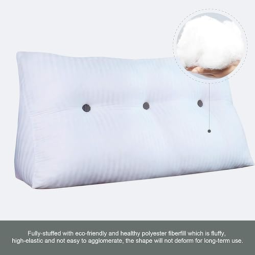 Miniatura 3 de Almohada de cuña triangular para cabecero, cojín de pana para sofá cama, respaldo grande, almohada de lectura, posicionamiento lumbar tapizado