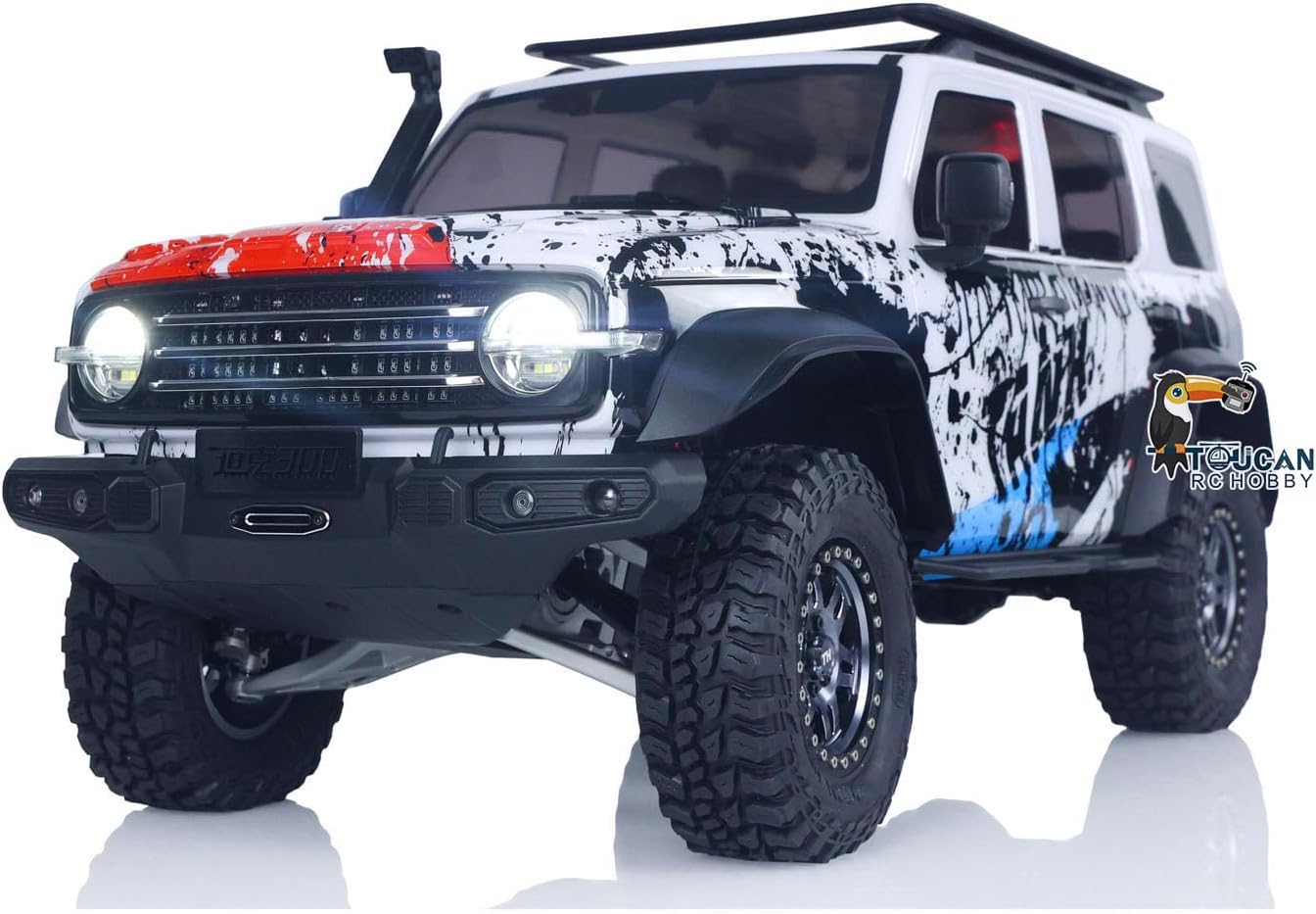 TOUCAN RC HOBBY 1/8 RC Crawler Tank 300 Commemorative Edition 4WD Remote Control Off Road Vehicle Axle Lock Brushed Motor ESC Light Metal Arm for Adult