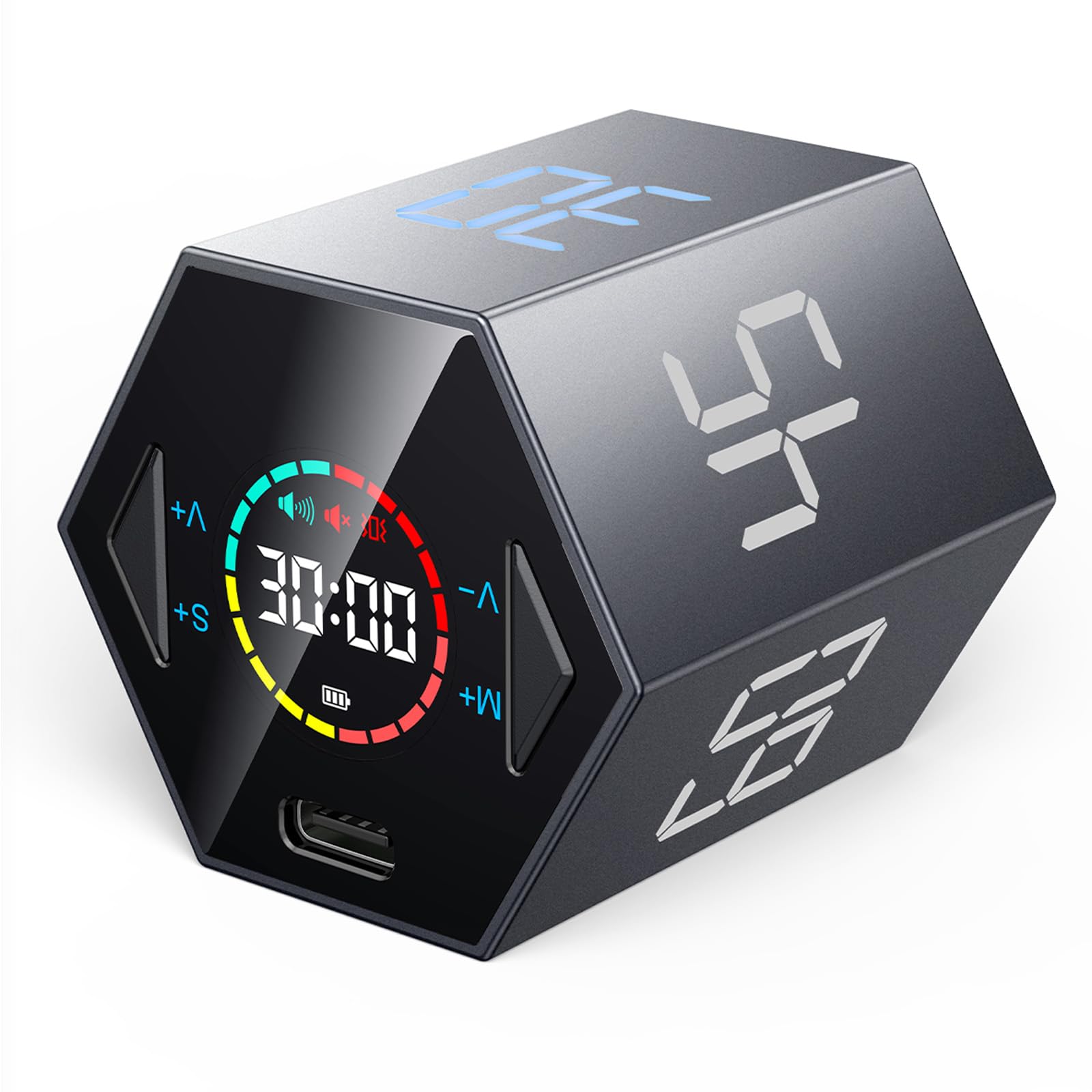 Amazon｜【TickTime・新時代のデジタルタイマー】正六角柱 ポモドーロ