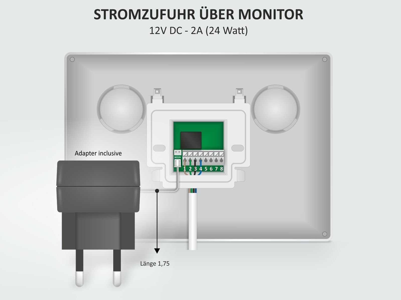 ELRO Video Türsprechanlage mit 7 Zoll Innenmonitor & Türöffner, 4-Draht Außenstelle mit Kamera