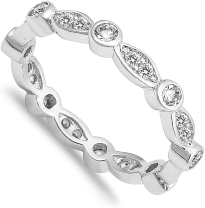 CHOOSE YOUR COLOR Sterling Silver Eternity Ring