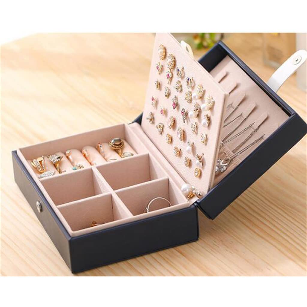 Portable Jewelry Box Earrings Earrings Ring Jewelry Box Korean Version European Jewelry Storage Box (D 16.5 * 11.5 * 5.8cm) (D 16.5 * 11.5 * 5.8cm)