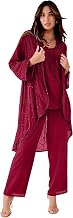 Roaman's Women's Plus Size Three-Piece Beaded Pant Suit