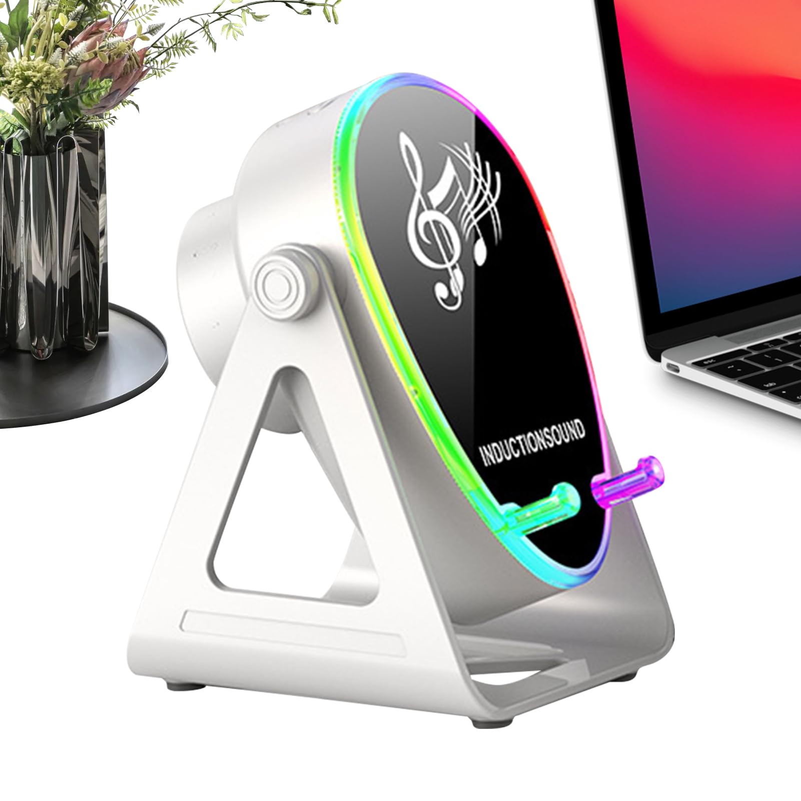Enceinte à induction sonore stéréo avec chargeur et lampe intégrée - 8