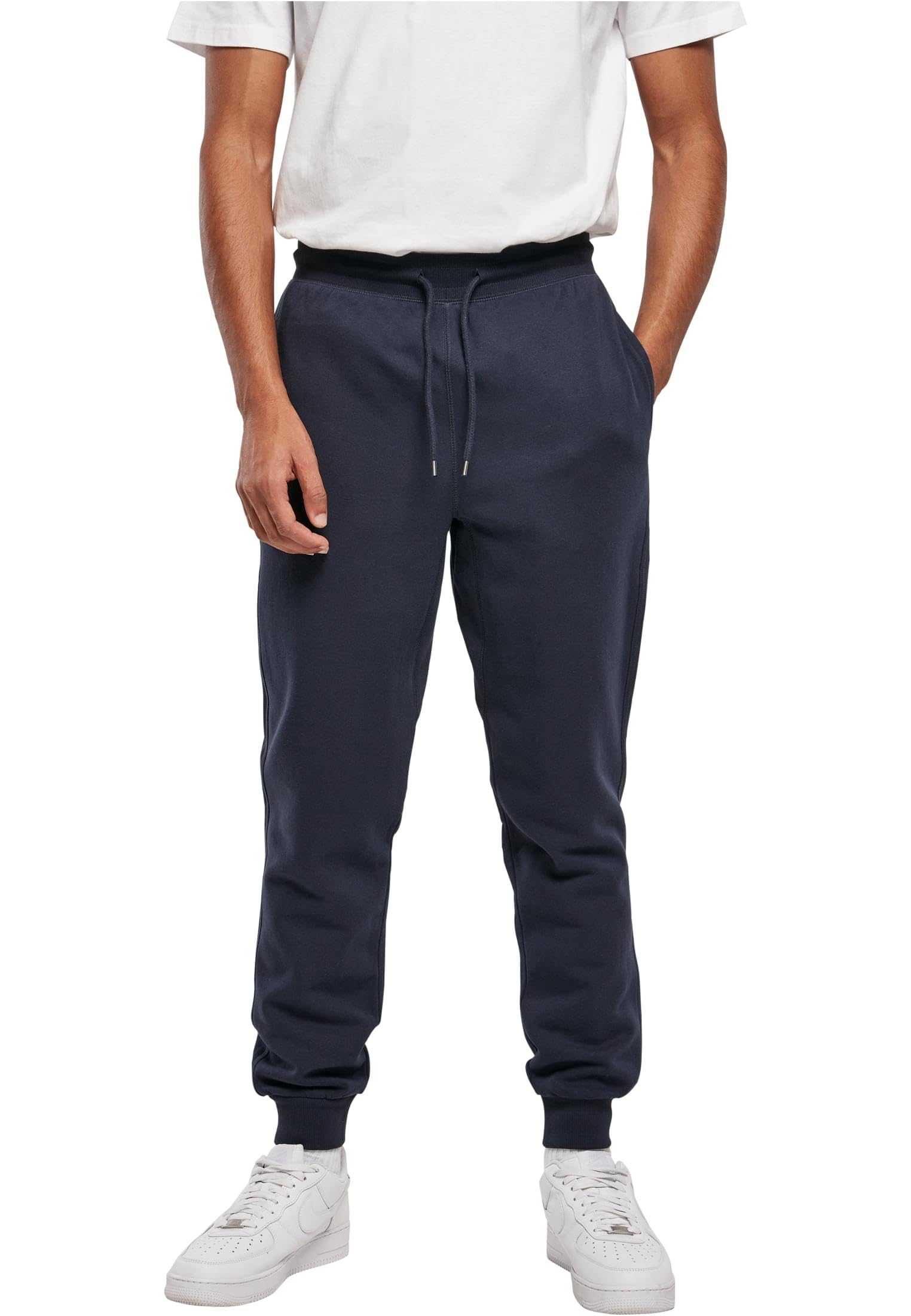 Urban Classics Basic Sweatpants Herren Blau Größe S – Bequeme Sporthose mit Stretch-Bund, zwei Fronttaschen und eine Po-Tasche