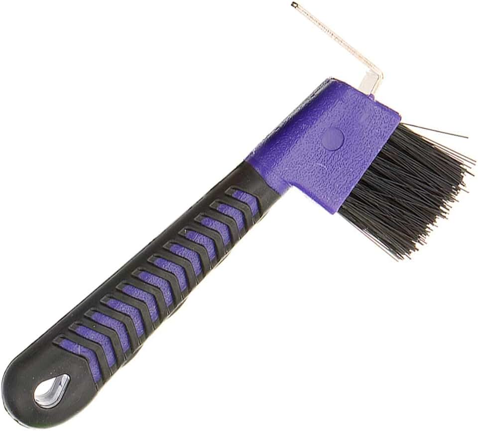 BOTH WINNERS Horse Hoof Pick Brush with Soft Touch Handle (Purple)