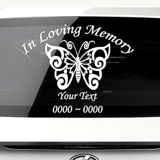 Custom Butterfly in Loving Memory Personalized Car-Wall-Vinyl Decals Stickers, 36 Inches
