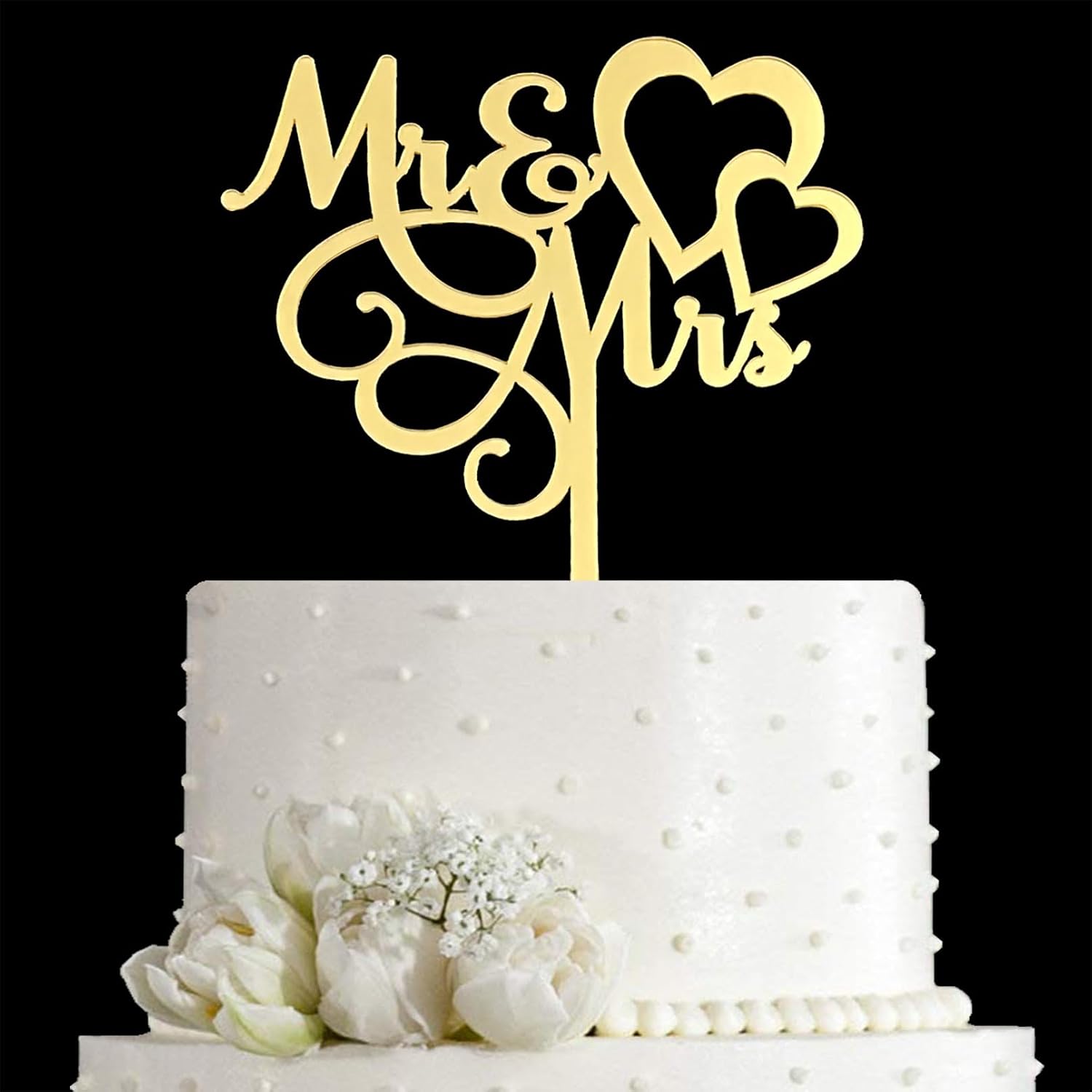 Amazon.com: JIEEIN Mr and Mrs Cake Topper for Bride and Groom Sign ...